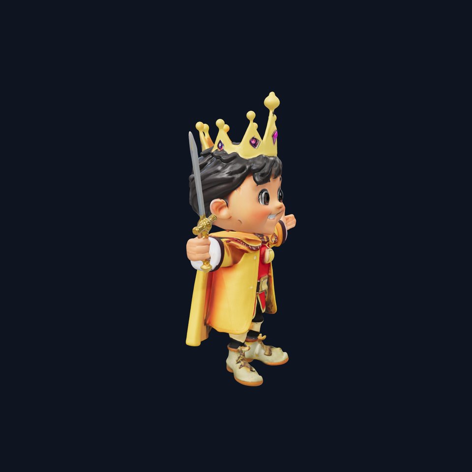 Young King Character Model  Rigged and Animated